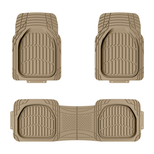 Tapis de sol de voiture universels en PVC <span class=keywords><strong>noir</strong></span>, imperméables toutes saisons, à bordure surélevée, épaisseur 2 mm, ensemble complet de 4 pièces - Tapis de protection pour automobile - Product Image 2