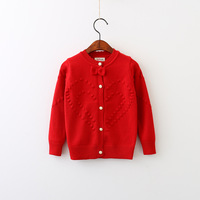 Grossiste chinois enfant fille couleur pure noël pas cher cardigan pull conçoit des photos