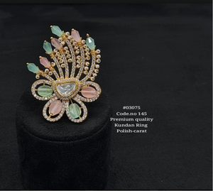 Accessoires Kundan de style Fingering, plaqués pierre, pour la fabrication de bijoux décoratifs haut de gamme - Product Image 3