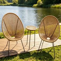 Chaise d'extérieur pliante multifonctionnelle en rotin, design champêtre contemporain, étanche, pour jardin, balcon, cour (2026)