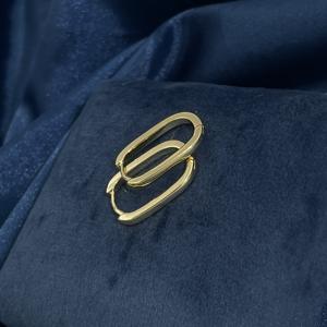 Tianyu Gems Brass <b>Gold</b> <b>Plated</b> Classic Vintage Minimalist Style Rectangular Shape <b>Hoop</b> <b>Earrings</b> for Women - Product Image 5