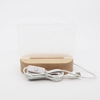 Offre Spéciale DIY Effet Acrylique 3d Décoration Led Illusion Lampe avec stylo Creative Message Board Night Light bois