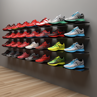 Étagères murales de baskets de chaussures de haute qualité présentoir d'étagère murale pour magasin de chaussures de sport