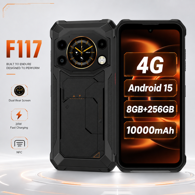 Fossibot Rugged Phone 10000mAh Big Battery Waterproof Shockproof Dustproof Android 15 Unlocked Smartphone 8GB 256GB NFC Dual SIM