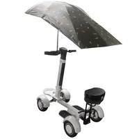 Nouveau 2026 – Chariot de golf électrique pliable à 4 roues, double moteur 2000W, 48V, avec siège et pare-soleil, 1-2 places, pneus 10 pouces, vitesse max 30 km/h, autonomie 30 km