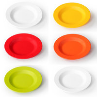 Ensemble d'assiettes rondes en mélamine multicolores vibrantes, vaisselle incassable pour la maison, le restaurant et les fêtes