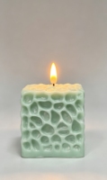 Bougie LED sans flamme texturée en forme de cube, effet de flamme vacillante, bougie électronique décorative