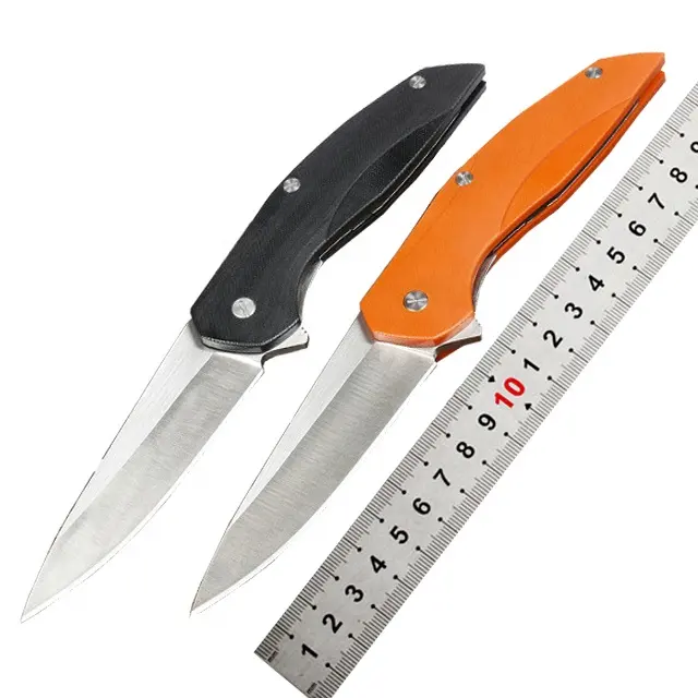 OEM Hot Selling CNC G10 Survival Folding Outdoor Camping knife with 2 colors handle