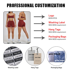 Set Yoga Donna Effetto Nudo Traspirante Asciugatura Rapida Vita Alta Controllo Pancia Pantaloncini Push-Up Vestibilità Slim per Palestra e Fitness - Product Image 3