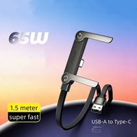 Cable USB Tipo-C a Tipo-C de Carga Rápida MAX 240W 5A con Trenzado de Nailon y Soporte para Teléfono, para iOS, Computadora y Auriculares - Uso Duradero