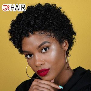 Perruque crépus au carré pour femmes noires, postiche de cheveux humains bouclés, coupe Pixie, <span class=keywords><strong>Afro</strong></span>, raie naturelle - Product Image 6