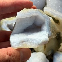 Agate bleue druzy de haute qualité, cristal de quartz naturel brut pour la méditation et la guérison