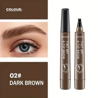 Stylo Teinture Sourcils Double Pointe 4-en-1 à Base de Plantes et Minéraux, Imperméable, Marqueur Quadruple pour Sourcils, OEM, Marque Privée, Vente en Gros