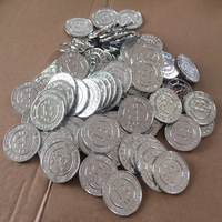 Koin Plastik Emas Perak BTC Grosir untuk Perlengkapan Pesta dan Permainan Seru, Token B Koin Plastik untuk Kerajinan