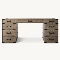 Meubles de bureau classiques de luxe en bois massif et métal bureau d'ordinateur Villa hôtel ventes directes d'usine peuvent être personnalisés