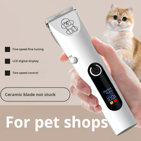 Kit de tondeuse pour chien à 2 vitesses, faible bruit, avec lime à ongles et lumière LED, outil électrique pour enlever les poils d'animaux