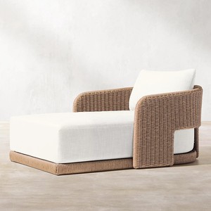 เก้าอี้พักผ่อนหวายกลางแจ้งสำหรับสวน วิลล่า โรงแรม ระเบียง สระว่ายน้ำ ชายหาด ดีไซน์ยุโรปเหนือ โครงอะลูมิเนียม - Product Image 2