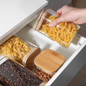 Nhà Sản Xuất Giá Rẻ 500Ml 750Ml 1000Ml Tre Gia Vị Giá Tủ Rỗng Gia Vị Lọ Nhà Thức Ăn Tủ Thực Phẩm Lưu Trữ Jar - Product Image 6