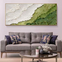 Peinture à l'huile sur toile 100% peinte à la main, style plâtre blanc 3D, paysage marin moderne, texture abstraite