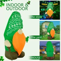 Vendita Diretta dalla Fabbrica: Gonfiabile Decorativo per San Patrizio con Figura di Leprechaun, Bacchetta e Trifoglio Luminoso
