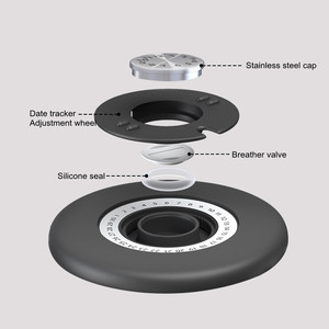 Stainless Steel <strong>Coffee</strong> Canister Airtight Kitchen Food Storage <strong>Container</strong> with Date Tracker and Scoop for <strong>Coffee</strong> <strong>Ground</strong>, Bean - Product Image 3