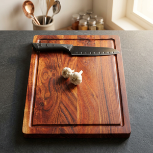 Planche à découper en bois avec poignée, planche à découper rectangulaire pour la cuisine, grande planche de préparation et de service alimentaire pour la vente au détail et en gros - Product Image 1