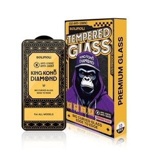 Protector de Pantalla de Vidrio Templado ESD Antiestático con Borde Curvo Grande Biselado King Kong <span class=keywords><strong>Gorilla</strong></span> Corte Diamante para <span class=keywords><strong>iPhone</strong></span> 16 15 14 13 Pro - Product Image 1
