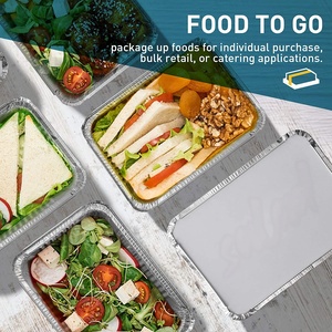 10, 20 ou 50 pièces – Barquettes alimentaires jetables en aluminium de qualité alimentaire, rectangulaires, avec couvercles - Product Image 5