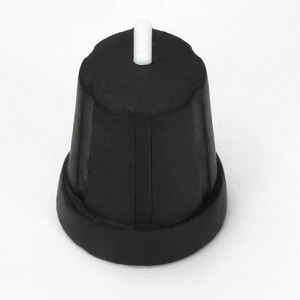 Kenop karet potensiometer kepala plastik warna kustom dengan Diameter lubang poros Knurl 18 gigi, garis putih badan hitam - Product Image 6
