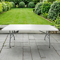 Table pliante moderne blanche en plastique HDPE mobilier d'extérieur rectangulaire portable pour restaurants hôtels cuisines banquets gymnases