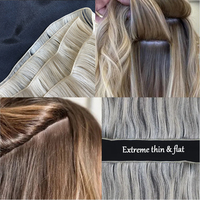 Extensions de cheveux Genius Weft invisibles russes à cuticules alignées 2026, fines, sans couture, double épaisseur, en cheveux humains vierges, 50g
