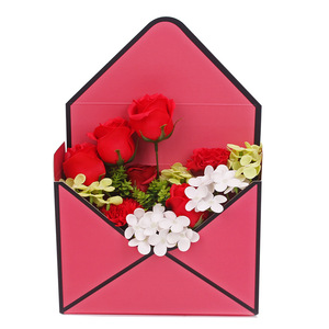 Scatola busta creativa fioraio confezione busta pieghevole confezione <span class=keywords><strong>regalo</strong></span> fiore rosa per mazzi - Product Image 4