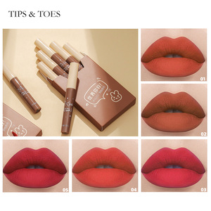 Maxfine <span class=keywords><strong>Set</strong></span> Lipstik Matte untuk Anak, <span class=keywords><strong>Set</strong></span> Lipstik Cair Matte Kualitas Tinggi 5 Potong untuk Anak - Product Image 3