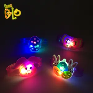 Easter Decoration 2022 Wholesale Novelty Toy Bunny Butterfly Eggs Glow In The Dark Bracelet