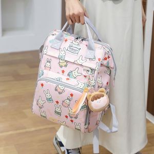 Lovely Cartoon Bunny Pattern Diaper <b>Backpack</b> <b>Large</b> Capacity Baby Supplies Storage Bag - Product Image 5