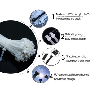 Vente en gros d'usine, attaches de câble en nylon autobloquantes durables, attaches de câble pour enroulements et sangles de câbles, maison, bureau, 100 pièces/sac - Product Image 2