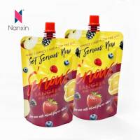 Sacs d'emballage de poche à bec debout avec barrière en plastique personnalisée réutilisable150ml 200ml 300ml pour boisson au jus