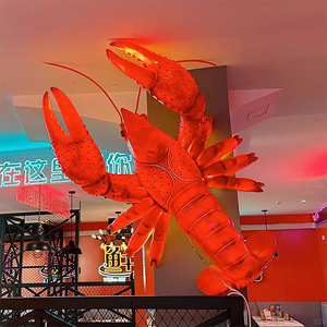 Sculpture géante de crabe en résine de fibre de verre rouge pour parcs d'attractions, rues gastronomiques et décoration de parcs à thème - Product Image 3
