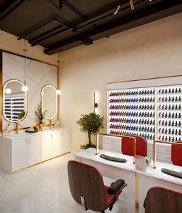 Ensemble de meubles de salon de manucure écologiques personnalisés |   Tables de manucure et vitrines avec éclairage LED |   Solution de conception moderne tout-en-un - Product Image 3