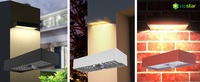 Lampes solaires murales d'extérieur, du crépuscule à l'aube, à détection de mouvement, étanches, 2 modes d'éclairage pour patio extérieur, clôture, cour, garage