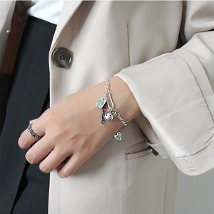 Bracelet en argent sterling 925, bijoux vintage, visage souriant, mon seul et unique, fait pour vous - Product Image 6