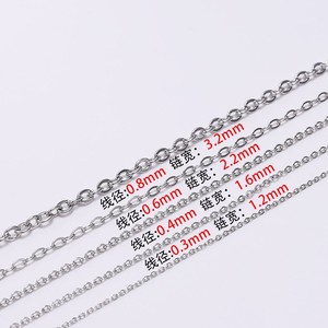 Stainless Steel Flat O <b>Chain</b> 0.3 0.4 0.6 0.8mm For Necklace Making Jewelry Finding Component - Product Image 1
