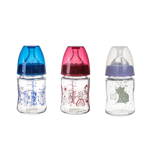 <span class=keywords><strong>Biberon</strong></span> en verre borosilicate de haute qualité 150 ml, sans BPA, à large ouverture, avec tétines à motif de dessin animé, pour nouveau-nés <span class=keywords><strong>0</strong></span>-12 <span class=keywords><strong>mois</strong></span> - Vente en gros usine - Product Image 1