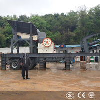 Concasseur à mâchoires mobile diesel 100tph 200tph, moteur AC, haute productivité, pour roches dures et déchets de construction, marque TIDE