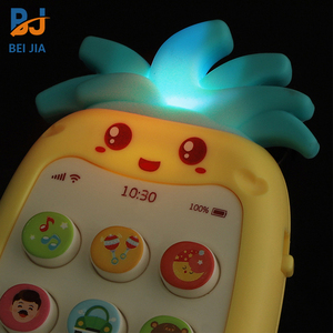 Ananas lumineux bébé téléphone portable jouets 1-2 ans téléphone portable <span class=keywords><strong>jouet</strong></span> avec musique matière plastique 6-12 mois jouer téléphone - Product Image 6