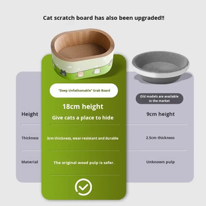 Großes Ovales Umweltfreundliches Wellpappe Modernes Luxus-Katzenkratzbrett Bett-Kombination Ganzjährig Kratzfest - Product Image 2