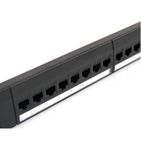Panel Patch Jaringan 19-Inch 1U Rack Mount CAT6/CAT5E/CAT6A UTP RJ45 24 Port/48 Port Merek DIMAN Model 6-24 dari Lembaran Galvanis