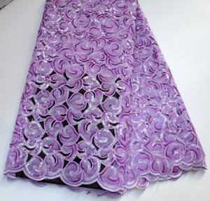 All'ingrosso di alta qualità verde acqua Organza paillettes per Nigeria ASO EBI partito tessuto ricamato - Product Image 3