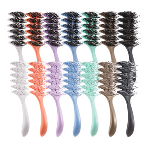 Brosse de massage du cuir chevelu à dents larges, peigne à boucler 20 cm, antistatique, en poils de sanglier, pour lisser et conditionner les cheveux - Product Image 1