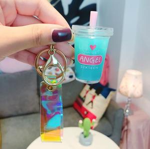 Porte-clés créatif et adorable pour fille, thé au lait perlé, tendance, dessin animé, pendentif, petit cadeau, vente en gros - Product Image 5